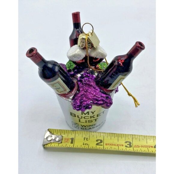 Kurt Adler “My Bucket List” Christmas Ornament Wine Lover Holiday Bar Decor - Picture 11 of 11